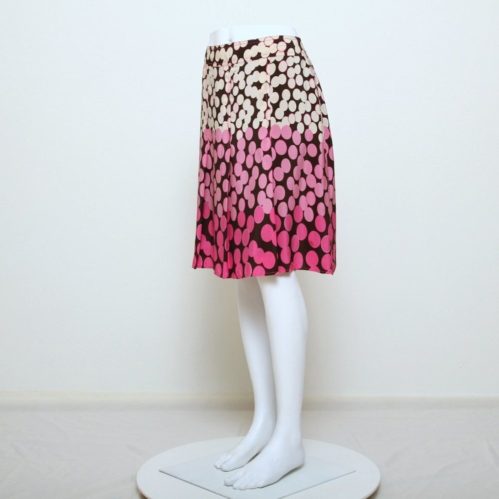 Silkland Petite Silk Pleated‎ Polka Dot Midi Skirt